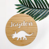 Dinosaur - triceratops name plaque/wall hanging - 19cm or 29cm